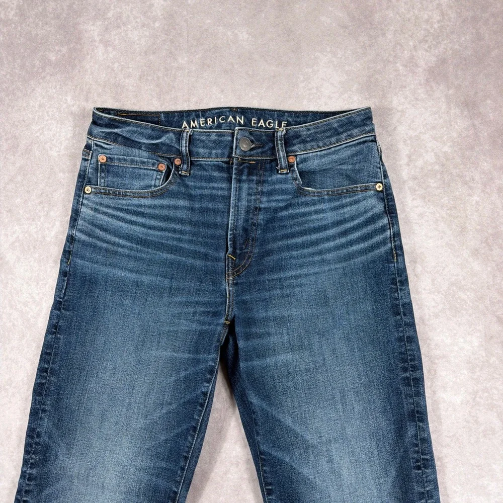 American Eagle Athletic Straight Airflex+ Temp Tech Jeans 31x32 Blue Denim Mens